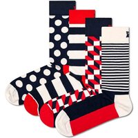 HAPPY SOCKS Happy Socks 4er Pack Unisex Socken - Geschenkbox, Classics, gemischte Farben, Größe 36-40 in Blau