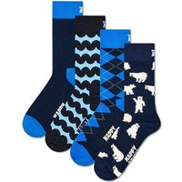 HAPPY SOCKS Happy Socks 4er Pack Unisex Socken - Geschenkbox, Classics, gemischte Farben, Größe 41-46 in Bunt