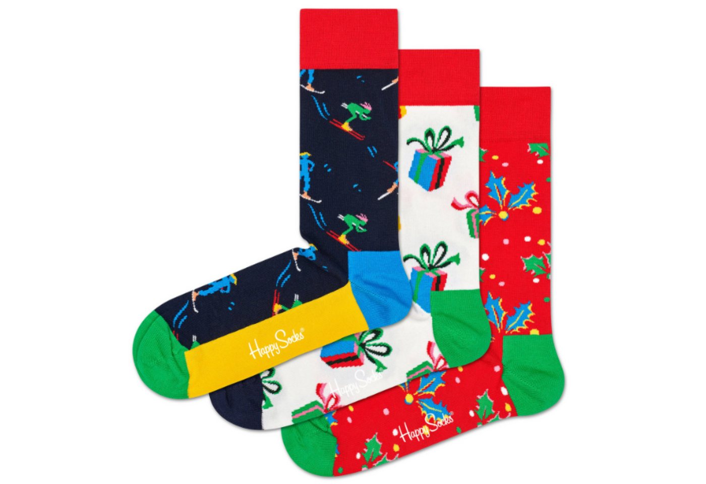 Happy Socks Freizeitsocken 3er Pack Baumwoll Socken mit Motiv, Weihnachten, Geschenk – Bild 2 von 2