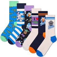 HAPPY SOCKS Happy Socks Herren Socken, 6er Pack - STAR WARS, Geschenkbox, Motivsocken, Größe 41-46 in Bunt