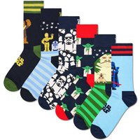 HAPPY SOCKS Happy Socks Herren Socken, 6er Pack - STAR WARS, Geschenkbox, Motivsocken, Größe 41-46 in Bunt