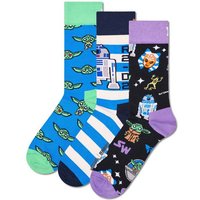 HAPPY SOCKS Happy Socks Herren Socken, 3er Pack - STAR WARS, Geschenkbox, Motivsocken, Größe 41-46 in Bunt