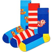 HAPPY SOCKS Happy Socks Herren Socken, 3er Pack - Father's Day, Geschenkbox, gemischte Farben, Größe 36-40 in Bunt