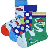 HAPPY SOCKS Happy Socks Kinder Socken unisex, 3er Pack - Geschenkbox, Baumwolle, Farbmix, Größe 13-21 in Bunt