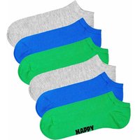 HAPPY SOCKS Happy Socks Unisex Sneaker-Socken, 6er Pack - Solid Socks Low, Baumwollmischung, einfarbig, Größe 41-46 in Grau
