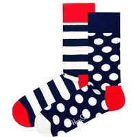 HAPPY SOCKS Happy Socks Unisex Socken, 2er Pack - Classic Crew, Cotton, Farbmix, Größe 41-46 in Bunt