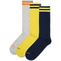 HAPPY SOCKS Happy Socks Unisex Socken, 3er Pack - Solid Crew Socks, Baumwolle, Streifen, unifarben, Baumwollmischung, Größe 36-40 in Schwarz
