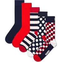 HAPPY SOCKS Happy Socks Unisex Socken, 5er Pack - Motivsocken, Kurzsocken, Baumwolle, Größe 36-40 in Bunt