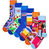 HAPPY SOCKS Happy Socks Unisex Socken, 6er Pack - The Beatles Gift Set, Geschenkbox, Farb-Mix, Größe 41-46 in Bunt