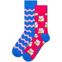 HAPPY SOCKS Happy Socks Unisex Socken, 2er Pack - Geschenkbox, Farbmix, Größe 36-40 in Bunt