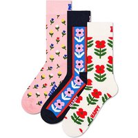 HAPPY SOCKS Happy Socks Unisex Socken, 3er Pack - Classic, Muster, Baumwollmischung, gemischte Farben, Größe 36-40 in Bunt