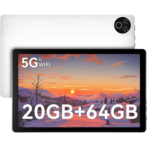 Happybe 10,1'' Android, 20(3+17)GB+64GB+1TB TF, 1280x800 HD IPS, Dual-Kamera Tablet (10,1", 64 GB, Android 15, mit Gesichtserkennung, 5G WiFi, 5-Core)