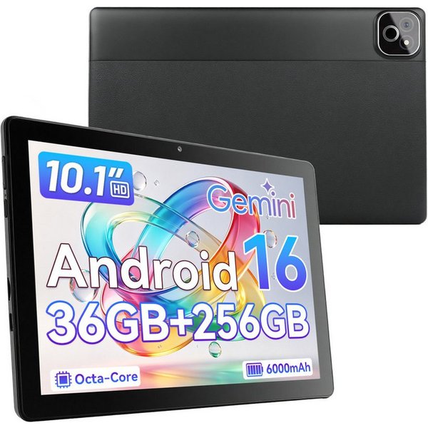 Happybe 10 Zoll Android 16 Octa-Core 36(6+30)GB RAM 256GB 6000 mAh HD 1280×800 Tablet (10.1", 256 GB, Android)