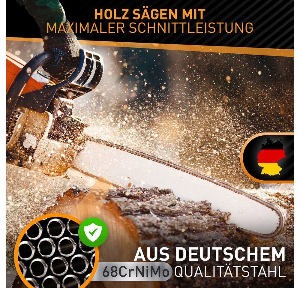 Hardtwerk® Ersatzkette 1,1mm 3/8" 3Stk Hartmetall selbstölend, 35 cm Länge, kompatibel mit Kettensägen von Makita Husqvarna Dolmar Bosch – Bild 3 von 5
