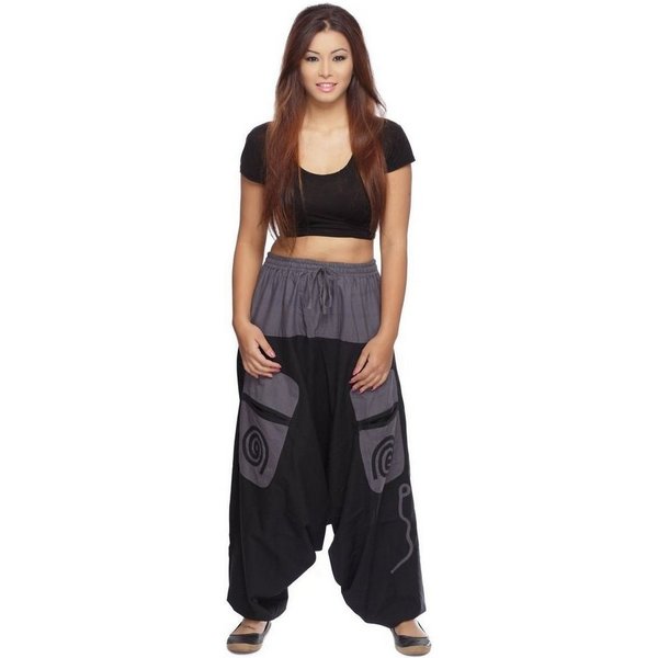 SIMANDRA Haremshose Simandra Damen Freizeithose (1-tlg., mit Bindeband) Aladinhose Goa