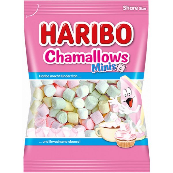 HARIBO Süßigkeit, Haribo Chamallows Minis Schaumzuckerstücke mit Vanille Geschmack 200g