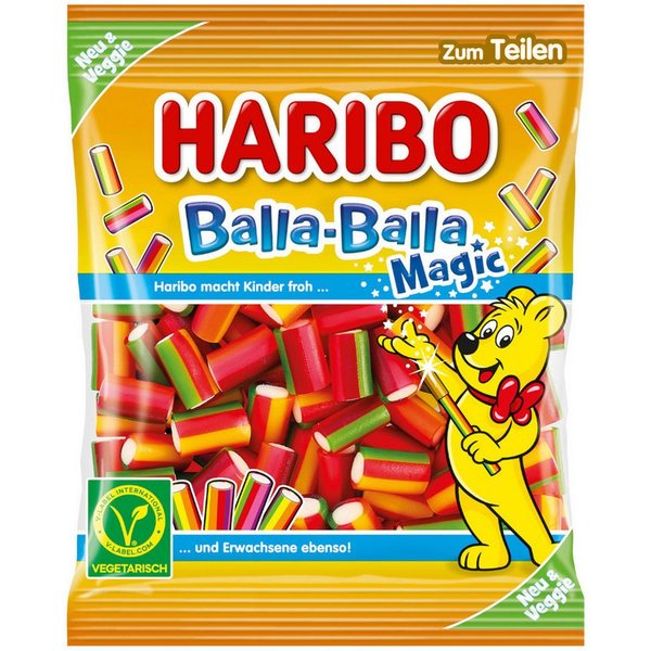 HARIBO Süßigkeit, Haribo Balla Balla Magic Fruchtgummi intensiver Geschmack Beutel 160g