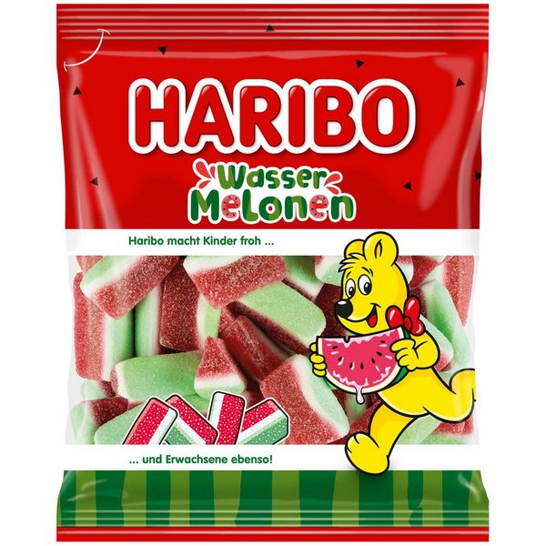 HARIBO Süßigkeit, Haribo Melonen trikolor 3cm großen Fruchtgummihappen dreifarbig 160g