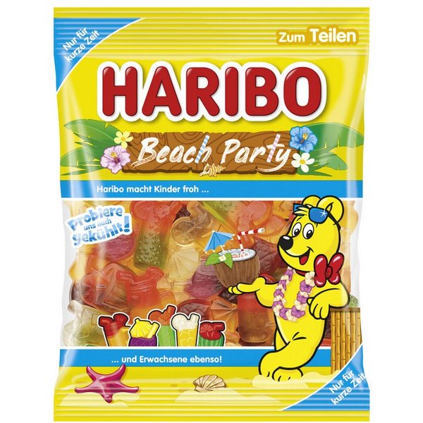 HARIBO Süßigkeit, Haribo Beach Party Fruchtgummi fruchtiger Geschmack Packung 175g