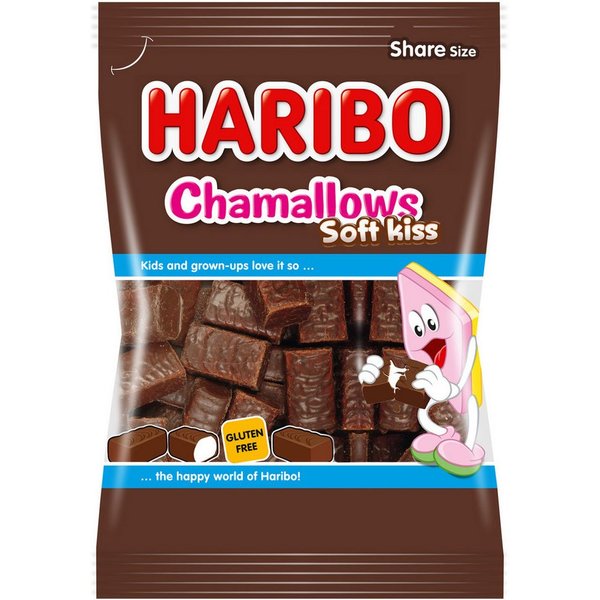 HARIBO Süßigkeit, Haribo Chamallows Soft Kiss Schokolierter süsser Schaumzucker 200g