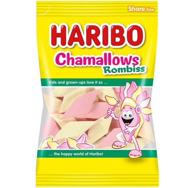 HARIBO Süßigkeit, Haribo Chamallows Rombiss Rauten mit Vanille Erdbeergeschmack 225g