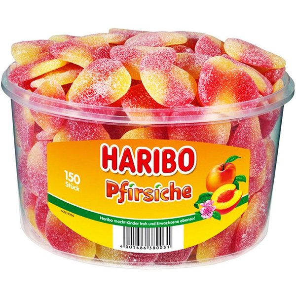 HARIBO Süßigkeit, Haribo Pfirsiche gezuckete Fruchtgummi mit Pfirsichgeschmack 1350g
