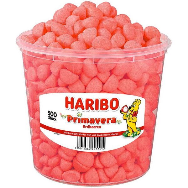 HARIBO Süßigkeit, Haribo Primavera kleine rote gezuckerte Schaumzucker Erdbeeren 1150g