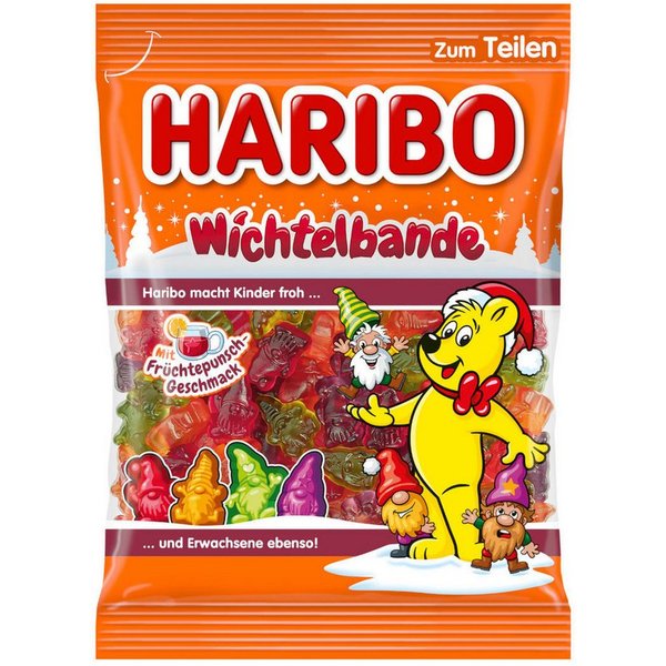 HARIBO Süßigkeit, Haribo Fruchtgummi Wichtelbande mit Früchtepunschgeschmack 200g