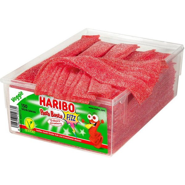 HARIBO Süßigkeit, Haribo Pasta Basta Erdbeere mit saurem Fruchtgeschmack Veggie 1125g