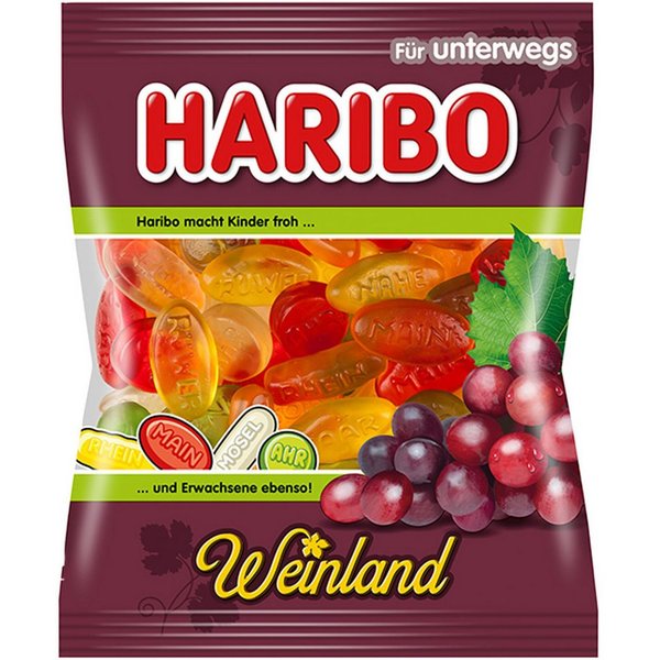 HARIBO Süßigkeit, Haribo Weinland echtes Weingummi weich fruchtig leicht sauer 100g
