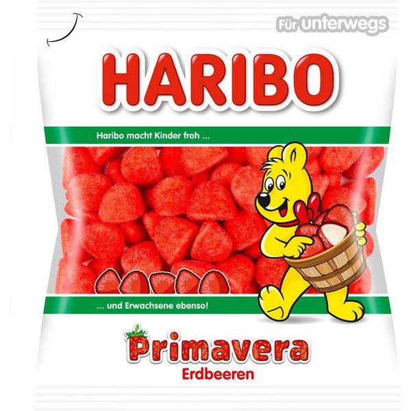 HARIBO Süßigkeit, Haribo Primavera Erdbeeren gezuckerte Schaumzucker Stücke 100g