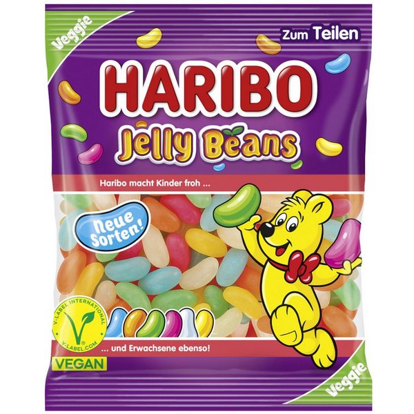 HARIBO Süßigkeit, Haribo Jelly Beans Zucker Dragees mit Geleefüllung Packung 160g