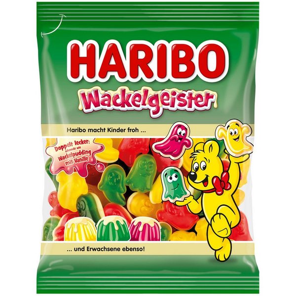 HARIBO Süßigkeit, Haribo Wackelgeister leckeres Fruchtgummi mit Schaumzucker 160g