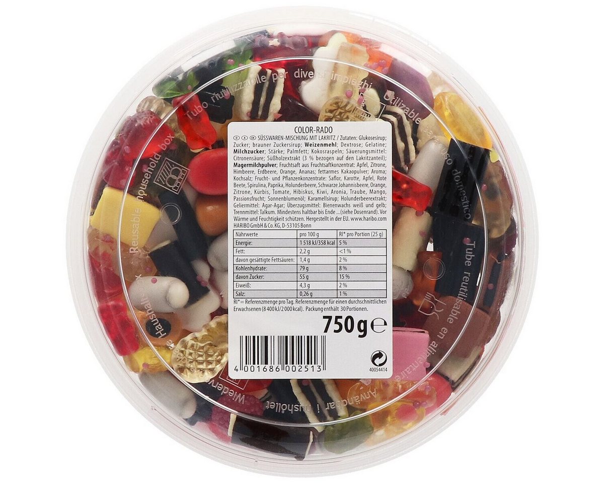 HARIBO Süßigkeit Color-Rado, Party Box 750 g – Bild 2 von 2