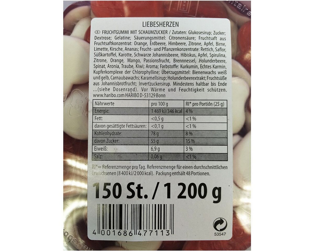 HARIBO Süßigkeit Liebesherzen, 1200 g – Bild 2 von 2