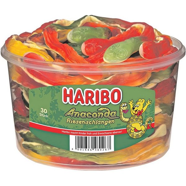 HARIBO Süßigkeit, Haribo Anaconda Riesenschlangen Fruchtgummi Schaumzucker 1200g