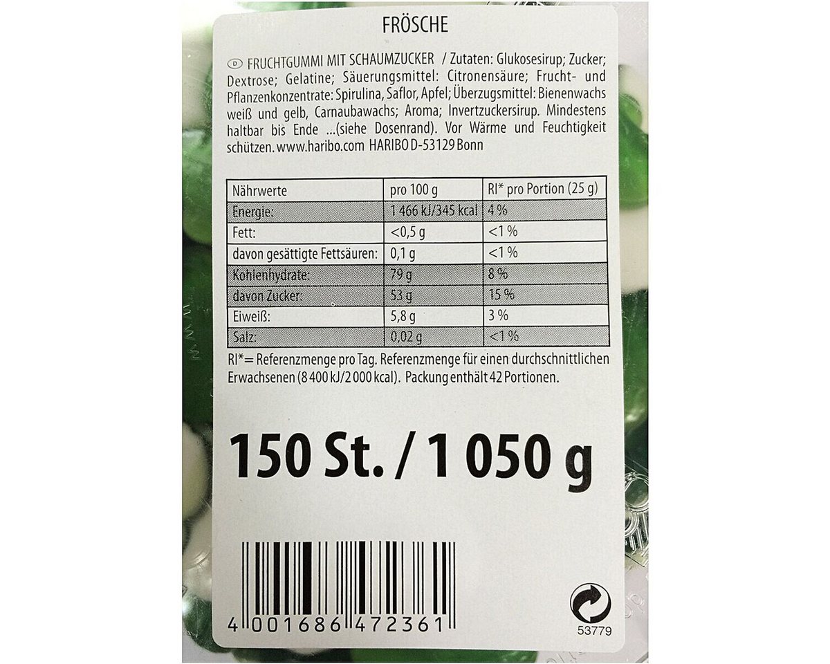 HARIBO Süßigkeit Quaxi, Schaumzucker-Fruchtgummi, 150 Stück – Bild 2 von 2