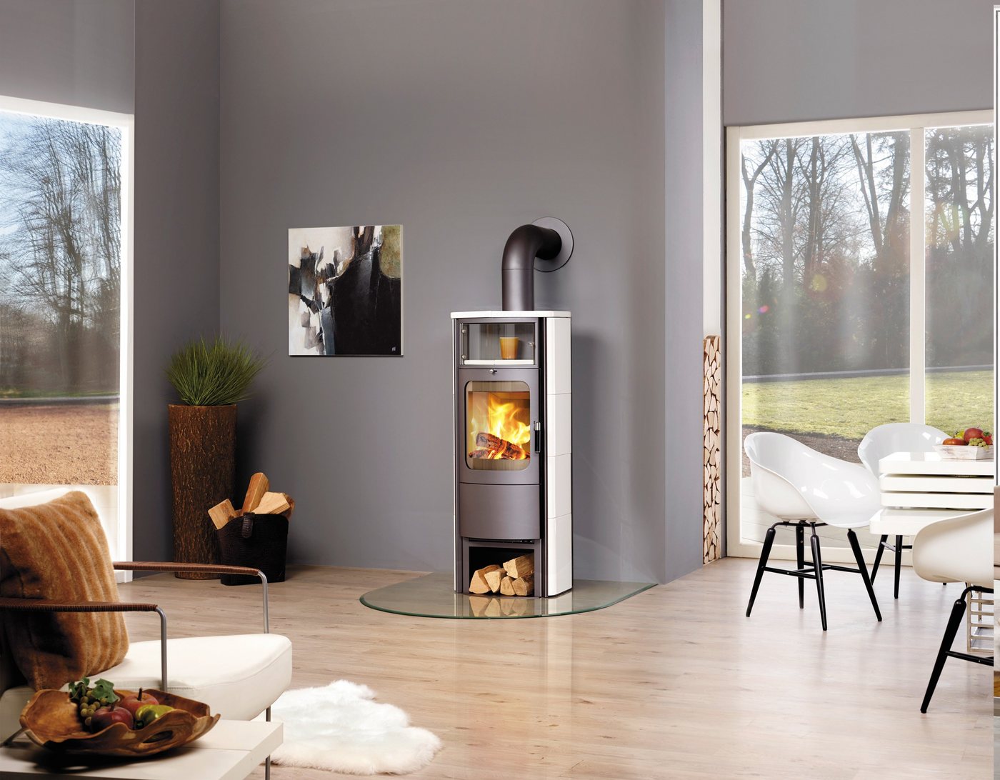 HARK Kaminofen Opera B Grande, 7 kW, Dauerbrand, creme-weiß – Bild 2 von 5