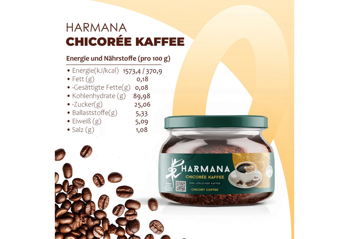 Harmana Kaffee Chicorée Kaffee 150g–60% Kaffee, 40% Zichorie, ohne Zucker 60 Portione, 150 g – Bild 2 von 5