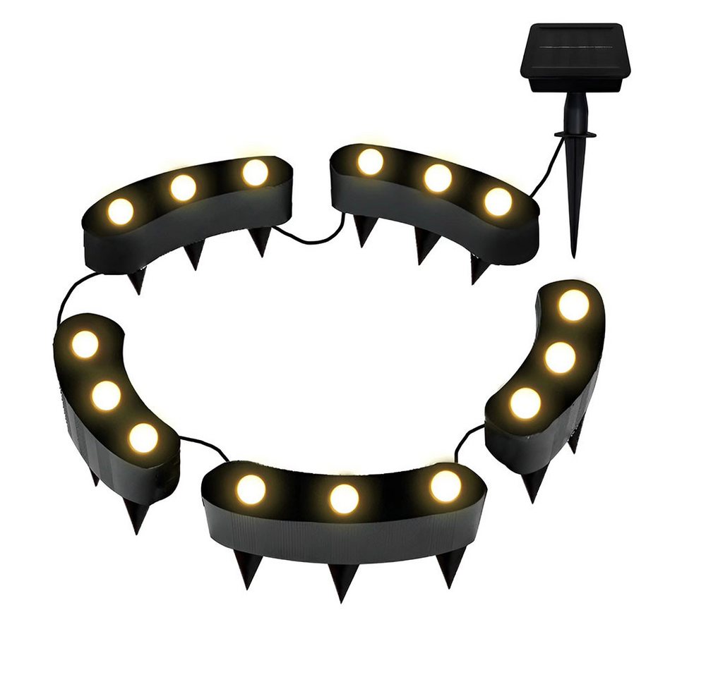 Harms Import LED Solarleuchte, Warmweiß, LED Solar Stecklampe Blumentopfleuchte schwarz IP44 Erdspieß – Bild 2 von 5