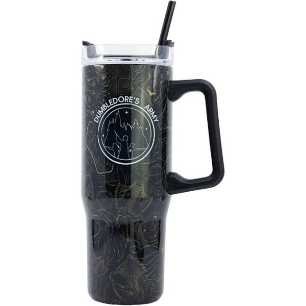 Harry Potter Trinkflasche Isolierter XL-Trinkbecher mit Griff und Drehverschluss – 940 ml, Edelstahl