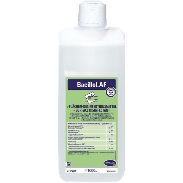 HARTMANN BODE Bacillol AF Flächendesinfektion 1 L Oberflächen-Desinfektionsmittel (Einzelartikel, [1-St. 1 Verpackung à 1000 ml gebrauchsfertig, schnell wirksam