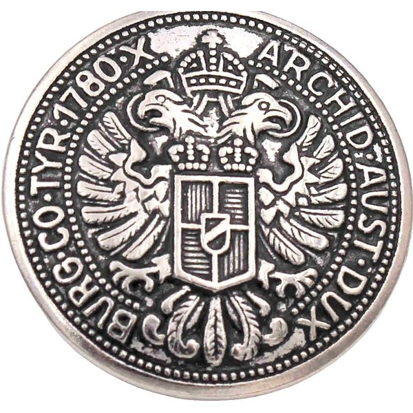 Hartmann-Knöpfe Knopf 10 Stk. Silber glänzend geschwärzt Metallknöpfe Adler Motiv Münzknöpfe