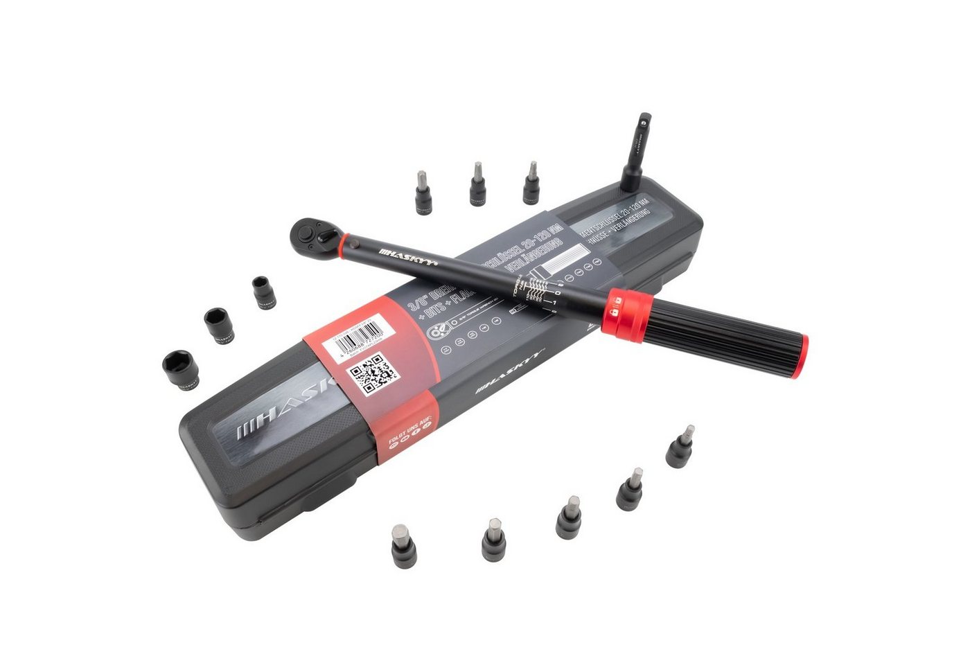 HASKYY Drehmomentschlüssel Drehmomentschlüssel 3/8" 20-120Nm Bits Torxbits Flachnüsse 75mm Verlän – Bild 4 von 5