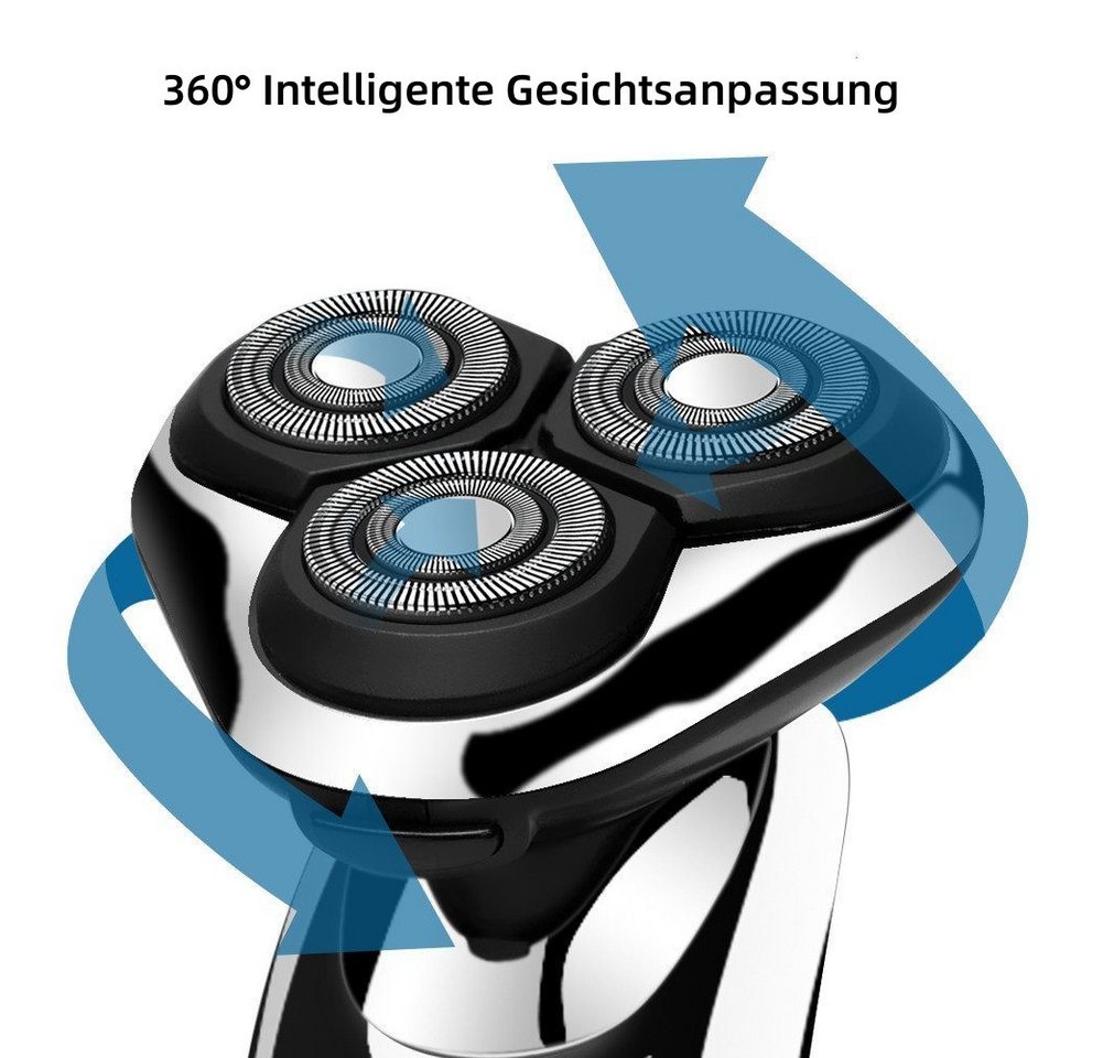 HATTEKER Elektrorasierer RSCW-9598A, Bartschneider, 3in1 Rasierer Wasserdicht – Bild 4 von 5