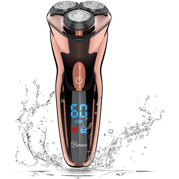 HATTEKER Elektrorasierer RSCX-7572, Aufsätze: 1, Langhaartrimmer, Bartschneider, Wet&Dry, LED-Display
