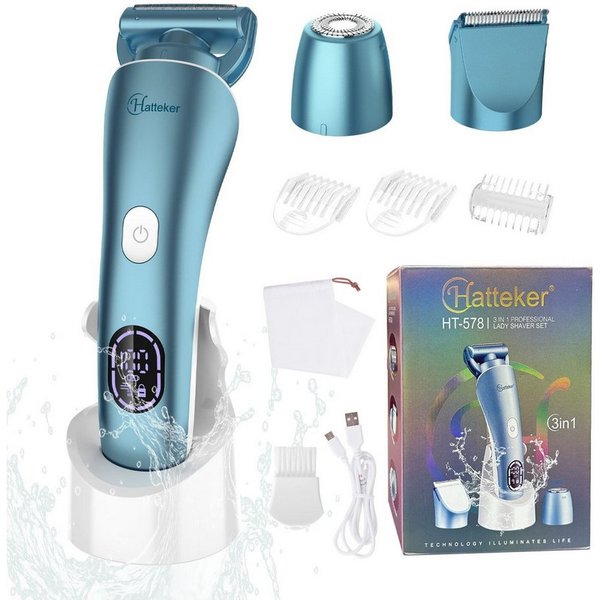 HATTEKER Epilierer RFC-578, Aufsätze: 1 St., Elektrorasierer für Damen, 3-in-1, Wet&Dry