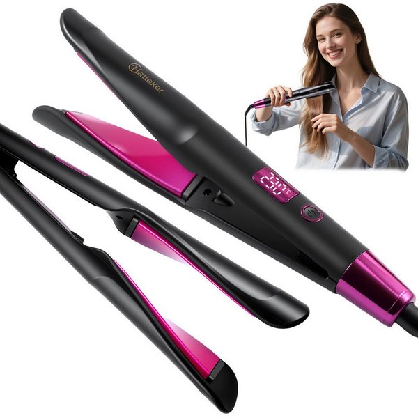 HATTEKER Glätteisen HT-136 Professional 2-in-1 Lockenstab & Haarglätter, 11 Temperaturstufen, Automatische Abschaltung