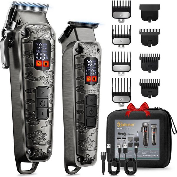 HATTEKER Haarschneider HT-862, Barttrimmer, Profi Haarschneideset, inkl. Aufbewahrungstasche