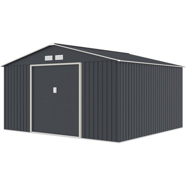 HATTORO Gartenhaus, BxT: 341x322 cm, Gerätehaus, Geräteschuppen, Garten Schuppern, Grau, Anthrazit